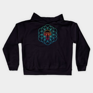 Psychedelic Sacred Geometry Mycology Mushroom Kids Hoodie